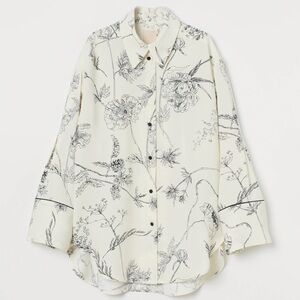 Floral Print Button-Up Shirt + pants set size XL and 12